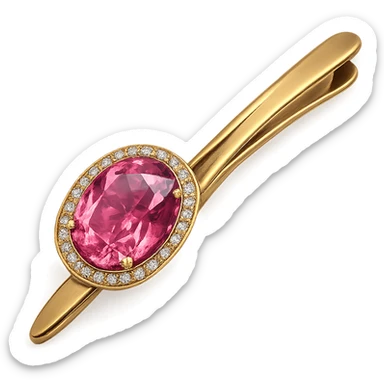 pink gemstone hairpin, glamorous and stylish sticker
