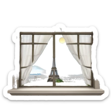 Window with the view at the whole Paris and Eiffel Tower  sticker