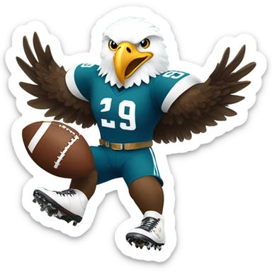 Eagle playing football  sticker