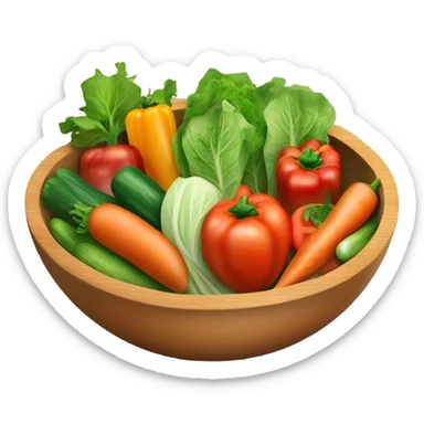 Vegetable salad in a wooden bowl sticker