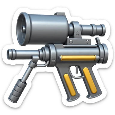 minigun, same direction, color, and shape as reference image, Apple emoji style, do not change orientation, color, or proportions sticker