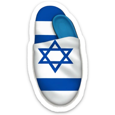 a slipper on the israeli flag sticker