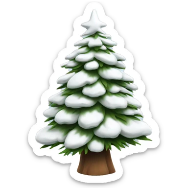  actual white fir christmas tree isolated.  sticker