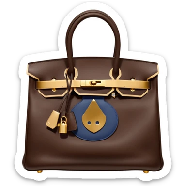 hermes birkin deep chocolate brown color bag gold hardware sticker