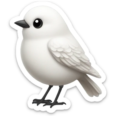 White very round tiny bird sticker