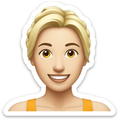 Mujer feliz pilates reformer sticker