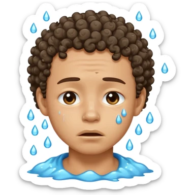 handsome lightskin boy with curls and a good jawline crying sticker