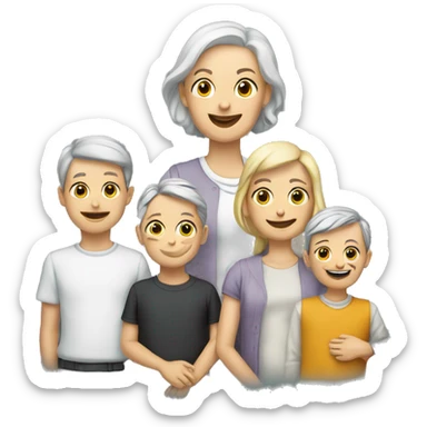 Vater Mutter und 8 Kinder sticker