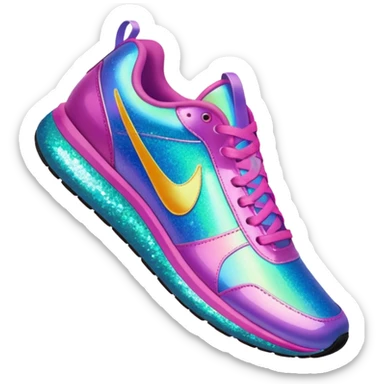 glitter running shoes sticker