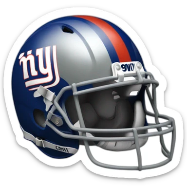 grey cat in new york giants helmet sticker