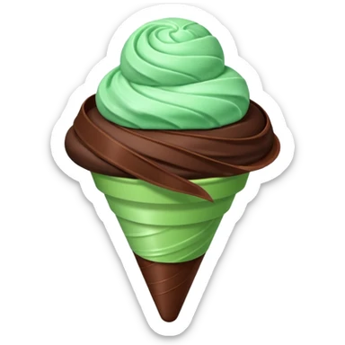 Mint chocolate sorbet with ribbon sticker