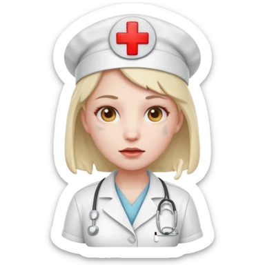 Melting female nurse sticker
