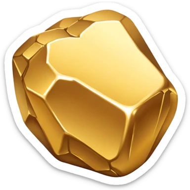 shiny gold metal nugget sticker