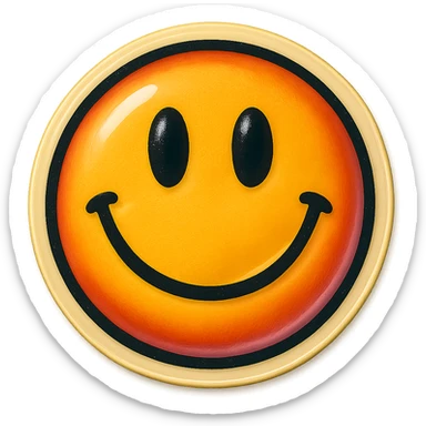 A smiley face sticker in retro stickers style, with a vintage design and a retro vibe sticker