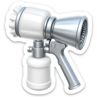 foam sprayer nozzle object icon, hose nozzle spraying thick foam, shiny metal parts, 3D cartoon, mobile game icon style, centered, clean background, no text, no watermark

 sticker