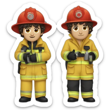 4 Beatles dressing like firefighters sticker