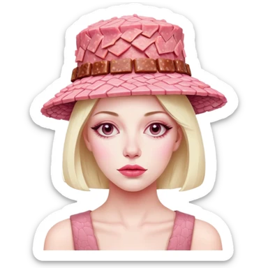 paris woman in avant garde hat made of SPAM MEAT sticker