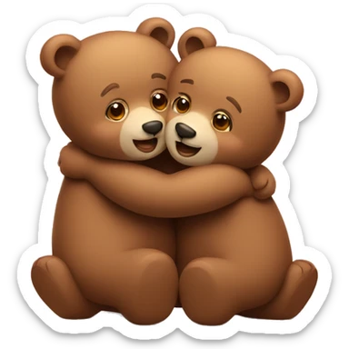 two bears in love hugging sticker