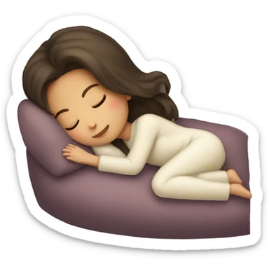 brunette girl sleeping cozy sticker