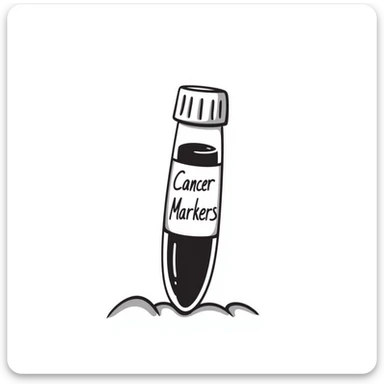 Blood test tube labeled for cancer markers, laboratory specimen for oncology testing sticker