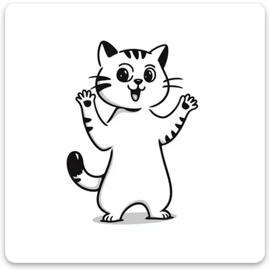 hand drawn cat with playful accents, doodle style sticker