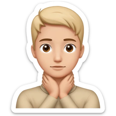 Person with hands crossed on their neck sticker