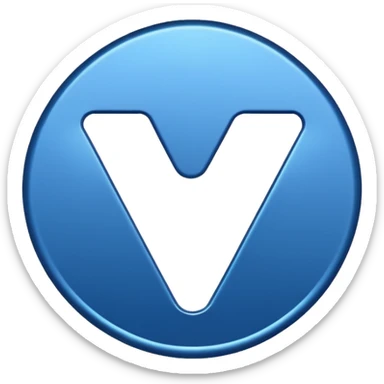Un v de vérifier dans un cercle bleu sticker