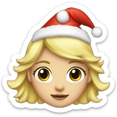 Blond girl with Christmas hat sticker