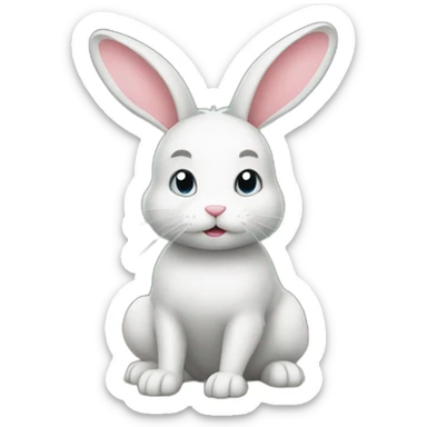 hardworking rabbit sticker