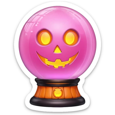 pastel pink orange halloween   globe sticker