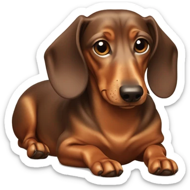 dachshund dog curled up sticker