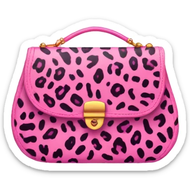 Pink leopard bag sticker