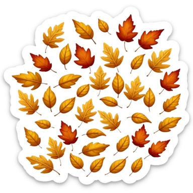 Falling golden leaves sticker