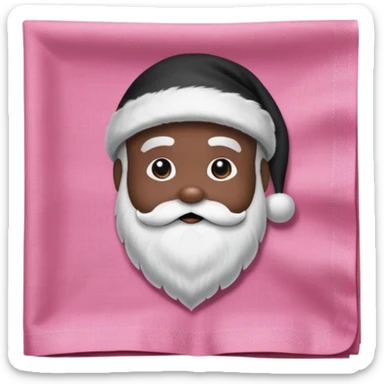 Can you make me a pink napkin with a black Santa on it  sticker