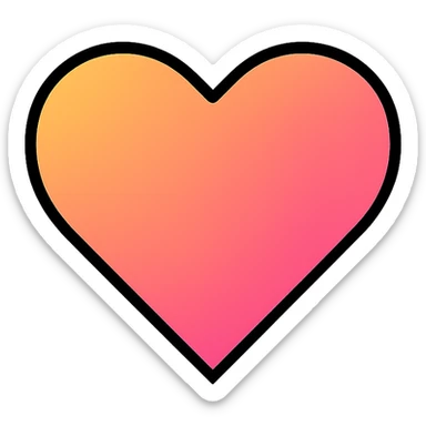 modern icon style gradient heart icon, clean lines, duotone gradient, no text sticker