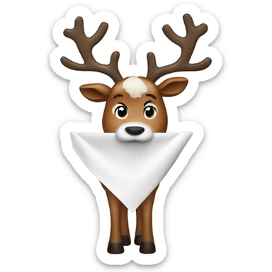 Reindeer holding a napkin sticker