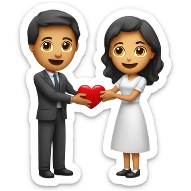 Pareja haciendo corazón con las manos  sticker