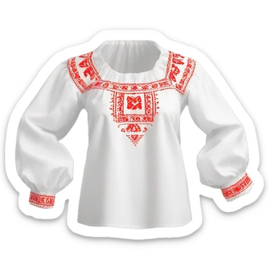  Blouse vyshyvanka, white with red embodiary on sleeves sticker
