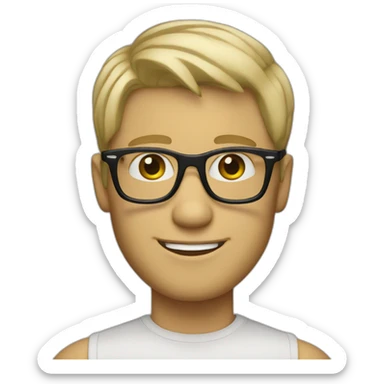 Flirty blond man with short hair and persol glasses sticker