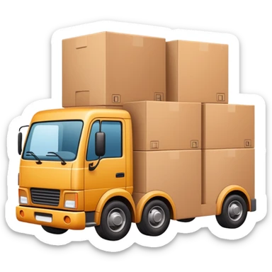 truck with cargo area full of boxes sticker