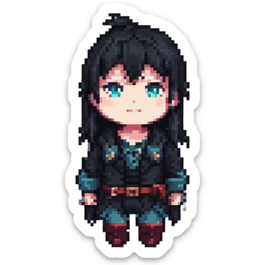 Magic anime game with magical elements and anime character sticker