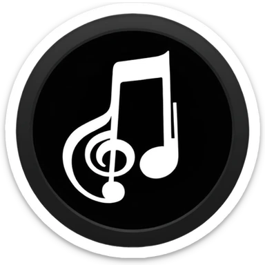 Make a music emoji ♪ in dark circle  sticker