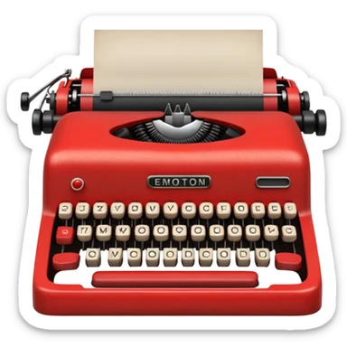 red typewriter sticker