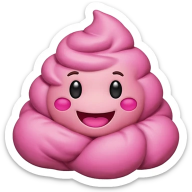 Pink poop emoji sticker