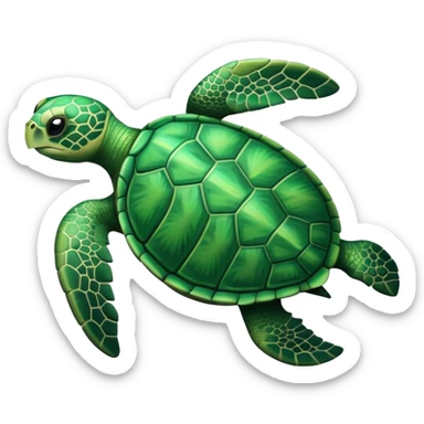 Can you please generate a simple turtle emoji like a sea turtle but viewed from above sticker