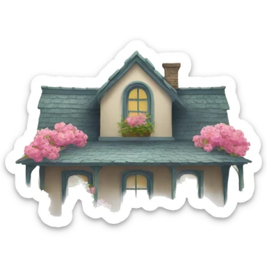 Flower house sticker