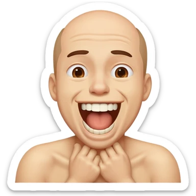 a man choking and laughing  sticker