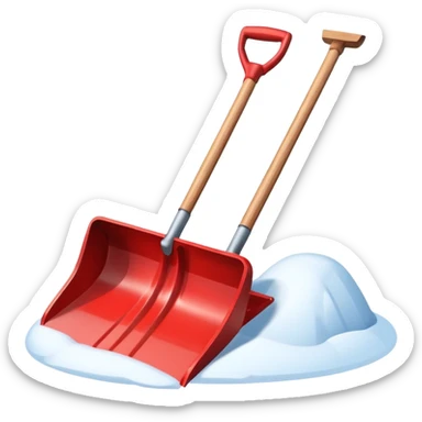 snow shovel object icon, metal snow shovel with wooden handle, winter equipment, glossy highlights, 3D cartoon, mobile game icon style, centered, clean background, no text, no watermark

 sticker