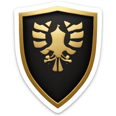 aristocrat shield - minimal, gold and black sticker