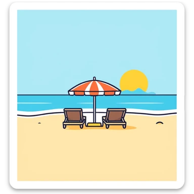 Family finally reunited at the beach sticker